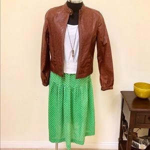 VTG boho green & white prairie skirt S/M SOLD